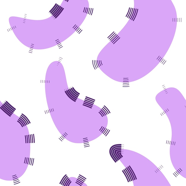 Vector seamless pattern with abstract purple color shapes.