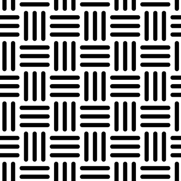 Vector seamless pattern with braided ornament black and white pattern from stripes wicker pattern