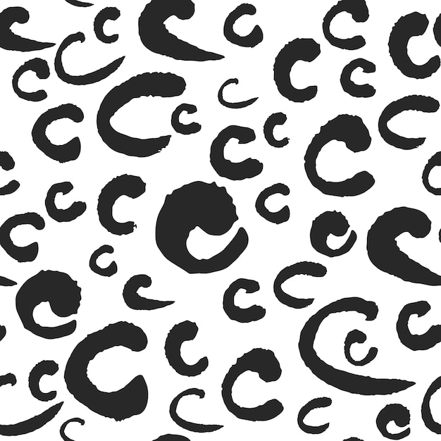 Векторный бесшовный рисунок с каллиграфическими буквами C