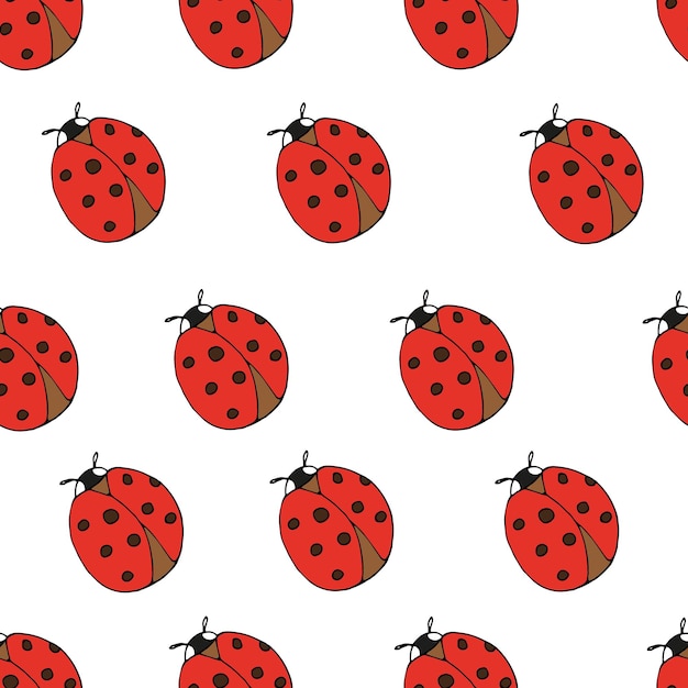 vector seamless pattern with cartoon insect