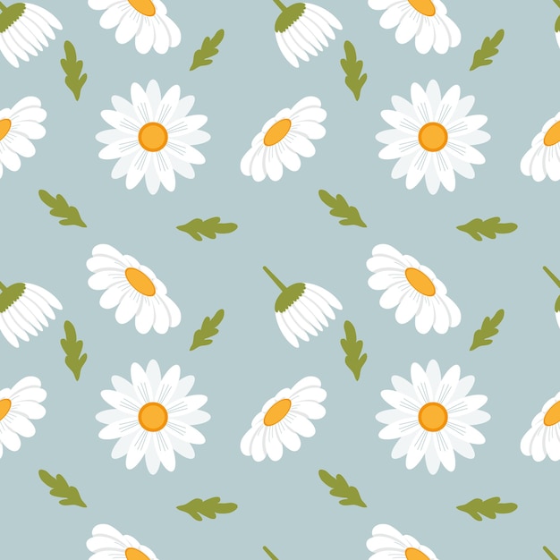 Vector seamless pattern with chamomile Abstract background wallpaper wrapping