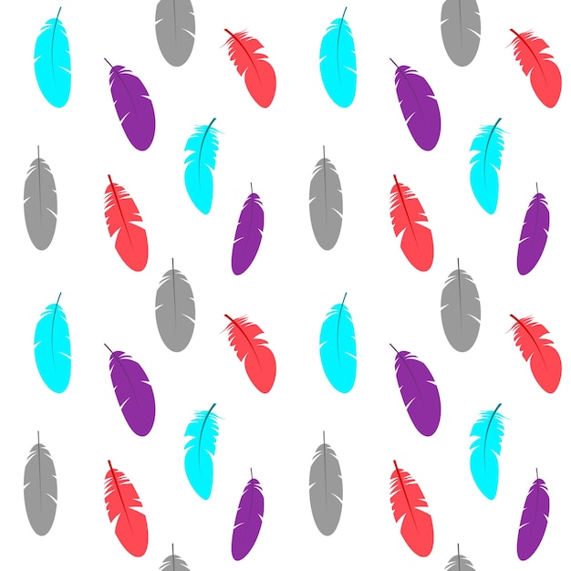 Vector seamless pattern with colorful feathers