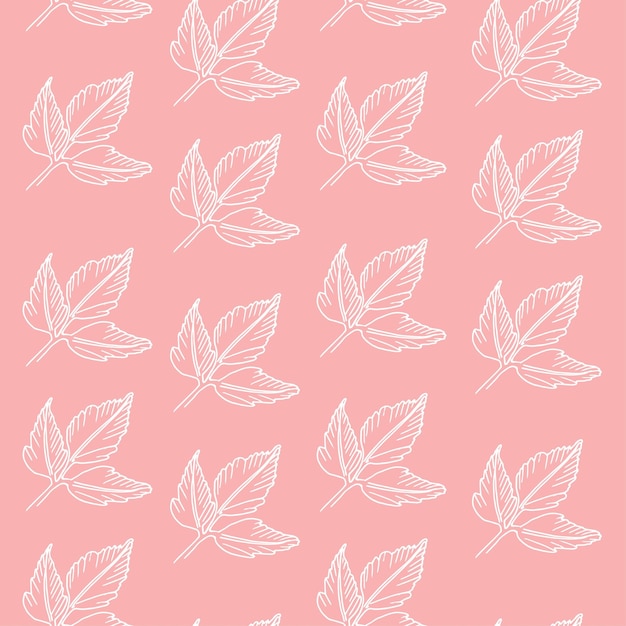 Vector vector seamless pattern with cute boho leaf