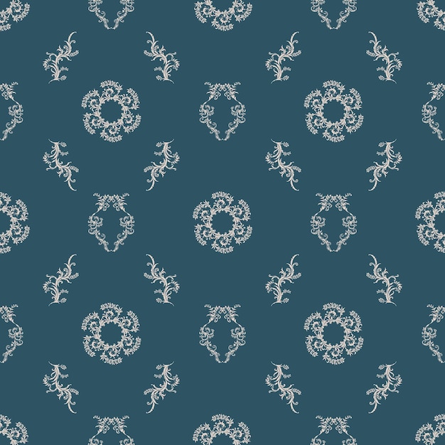 Vector seamless pattern with decorative climbing flowers