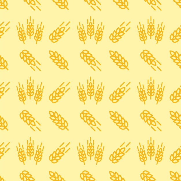 Бесшовный узор вектор с колосьями пшеницы