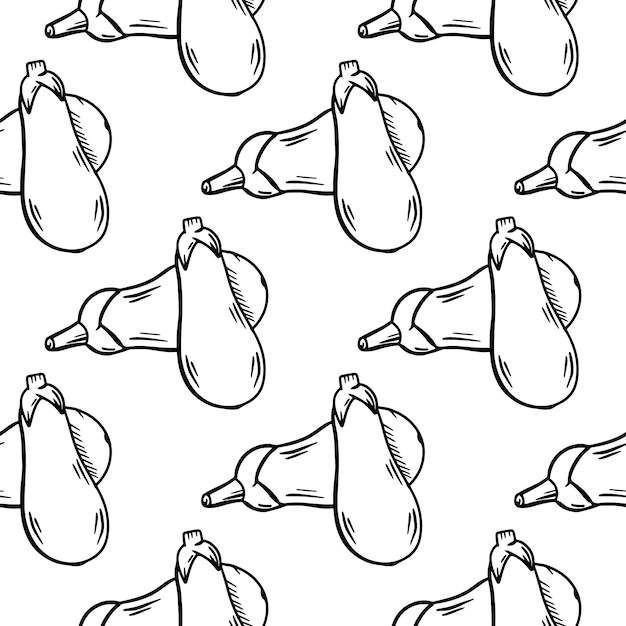 Vector seamless pattern with eggplants Vector graphics