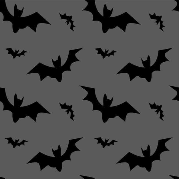 어두운 할로윈 벽지에서 비행 박쥐와 벡터 원활한 패턴