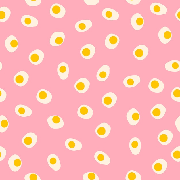 vector seamless pattern with fried eggs with trendy style. suitable for textiles.