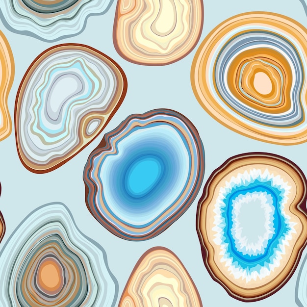 Vector seamless pattern with geode and agate cuts