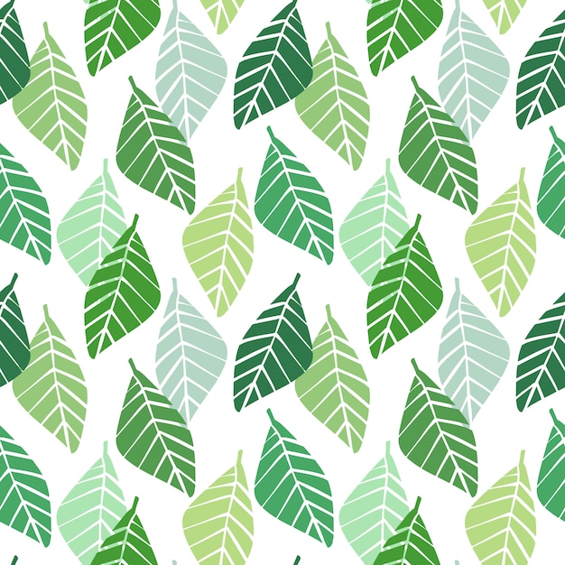 Vector seamless pattern with geometric leaves.