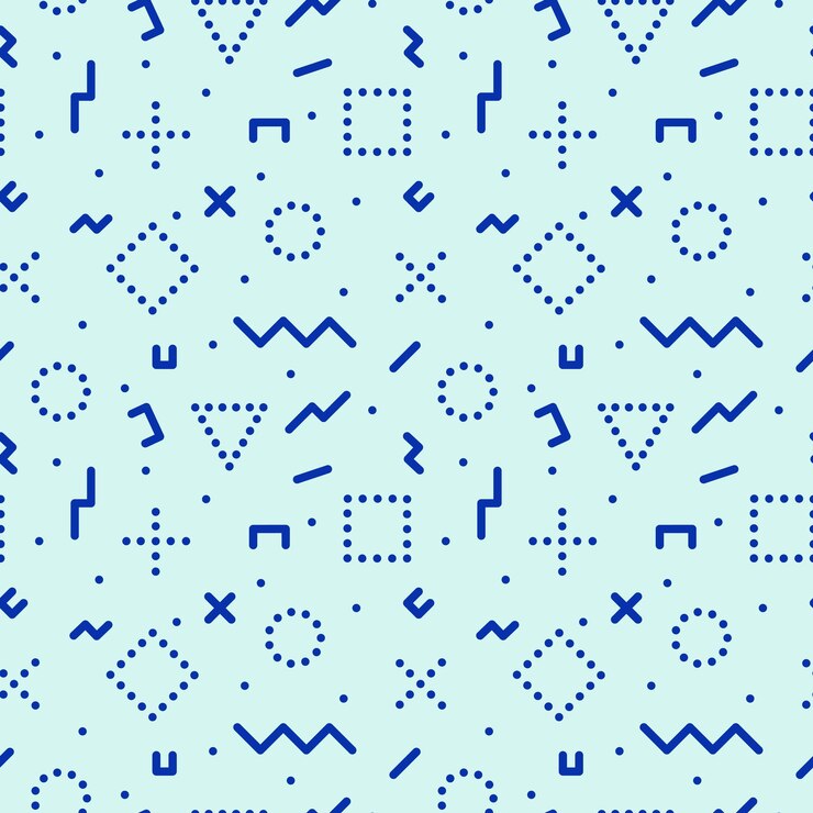 Vector 幾何学的図形と記号のシームレスなパターン ベクトル創造的な背景ファッション スタイル 80 90 年代