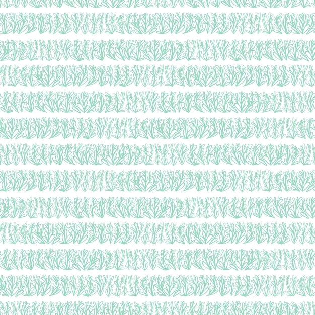 Vector seamless pattern with hand drawn floral rows simple botanical background