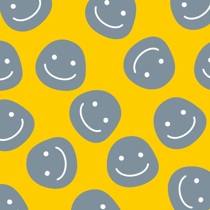 Vector vector seamless pattern with happy face