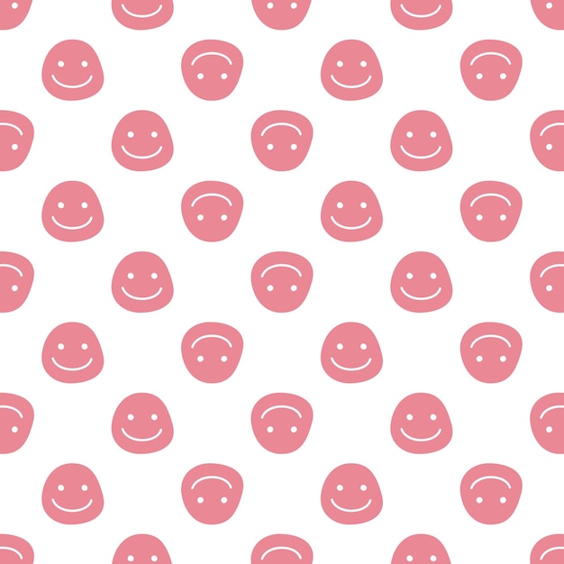 Vector vector seamless pattern with happy faces