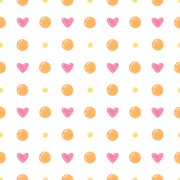 Vector seamless pattern with hearts and balls