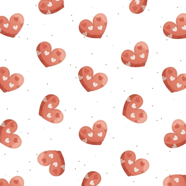 Vector seamless pattern with hearts. Minimal design for gift paper, decor, textile