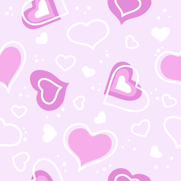 vector seamless pattern with hearts