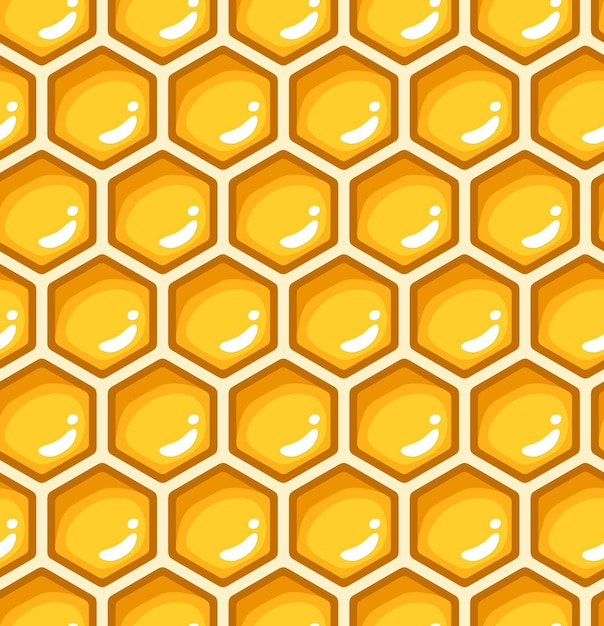 Vector seamless pattern with honeycombs