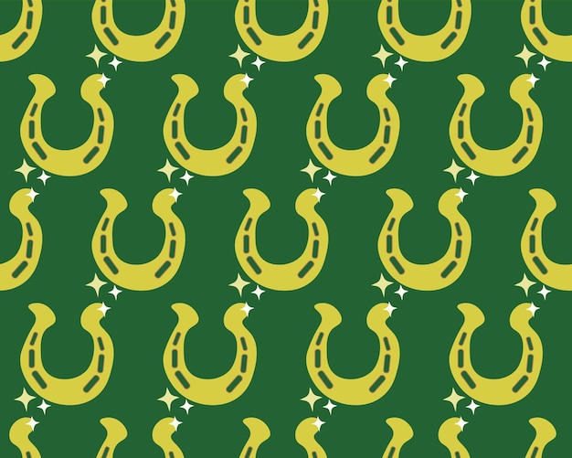 Vector vector seamless pattern with horseshoes. st. patrick's day design.