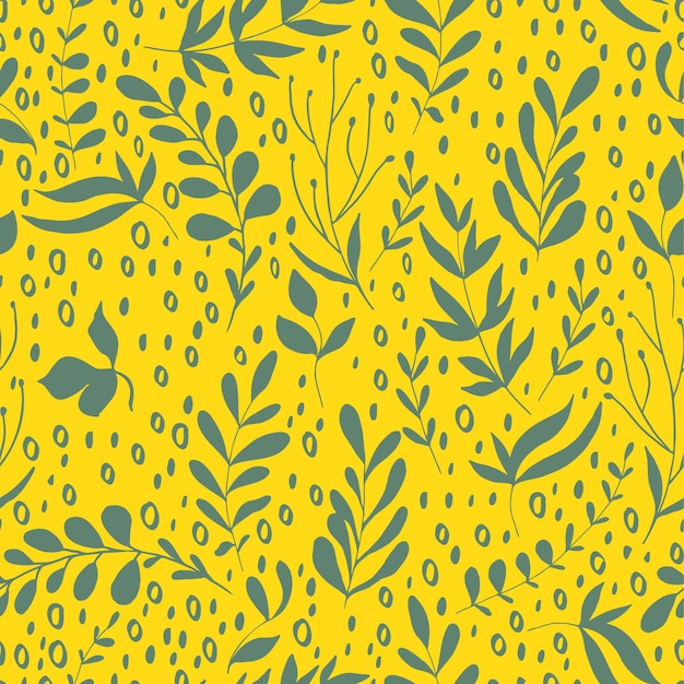 Vector seamless pattern with leaves illustration