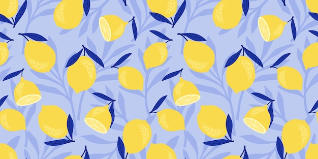 Vector seamless pattern with lemons and limes