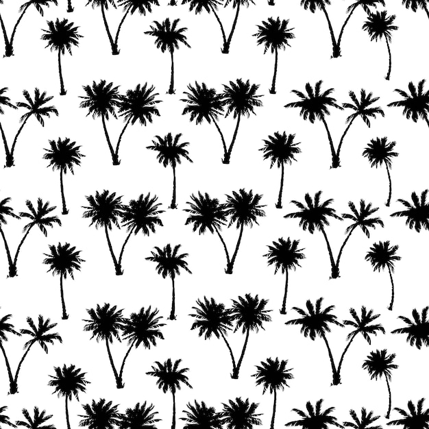 Vector seamless pattern with palm trees