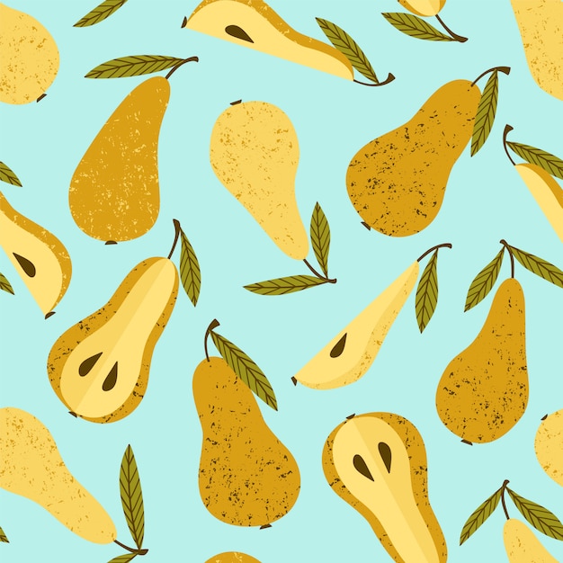 Vector seamless pattern with pears