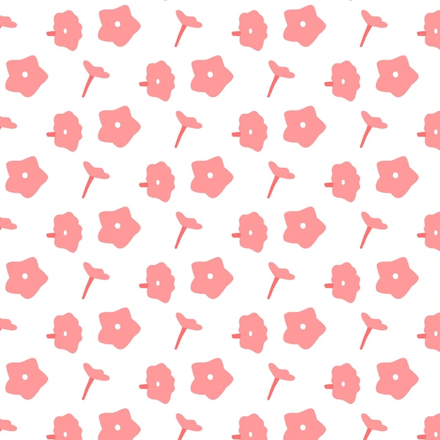 Vector seamless pattern with pink flowers Pattern with spring flowers Spring pattern Vector illustra...