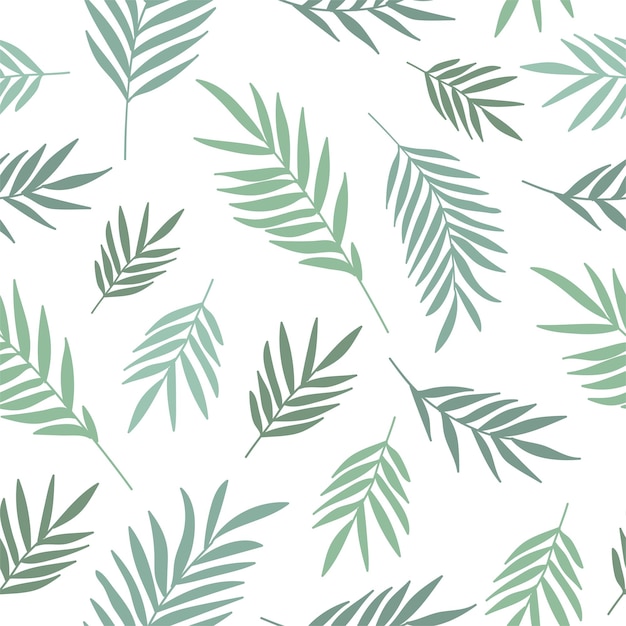 Vector seamless pattern with plants branches leaves