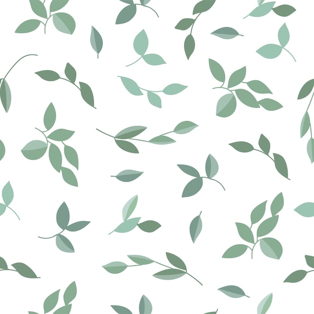 Vector vector seamless pattern with plants branches leaves