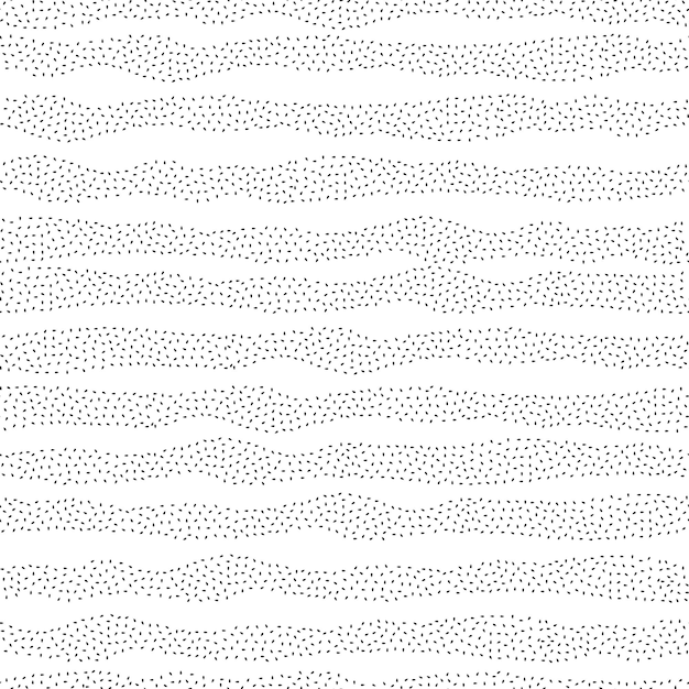 Vector vector seamless pattern with seeds in wavy lines shapes monochrome minimalistic repeatable background