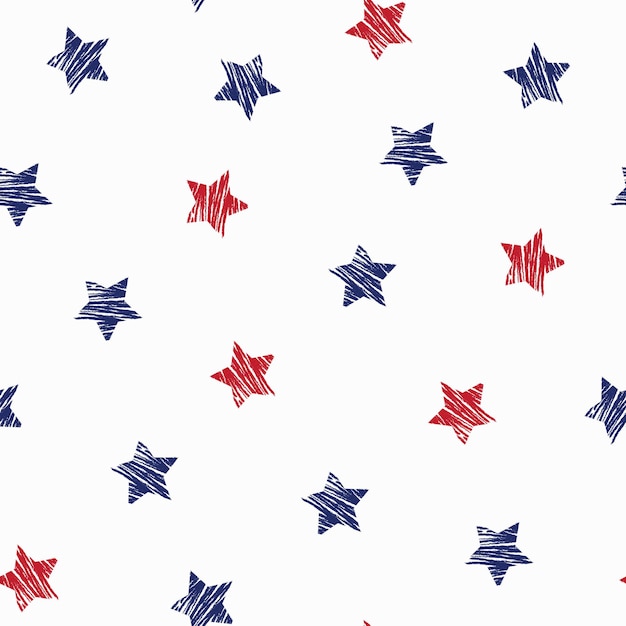 Vector vector seamless pattern with stars stars brush strokes background