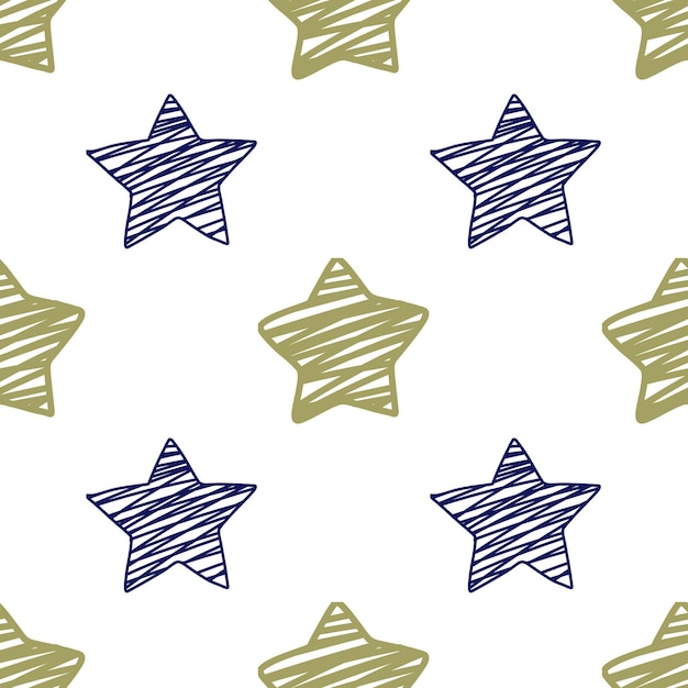 Vector vector seamless pattern with stars.