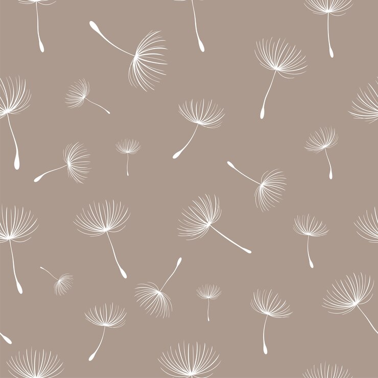 Vector vector seamless pattern with stylized dandelions