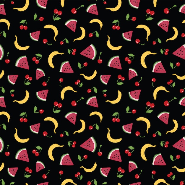 Vector vector seamless pattern with summer fruits