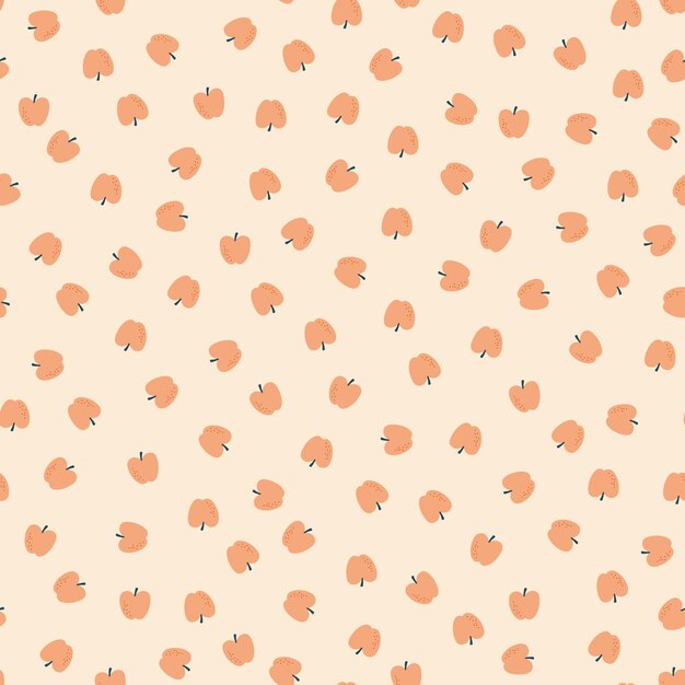 Vector seamless pattern with tiny apples