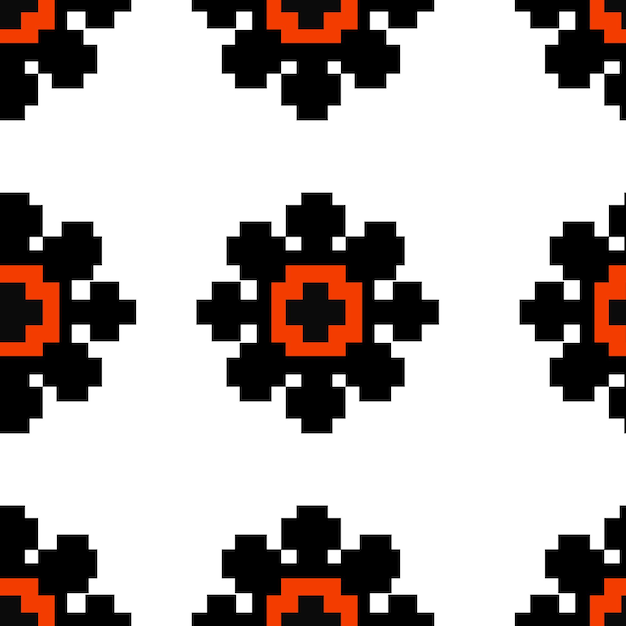 Vector seamless pattern with traditional Ukrainian ornament