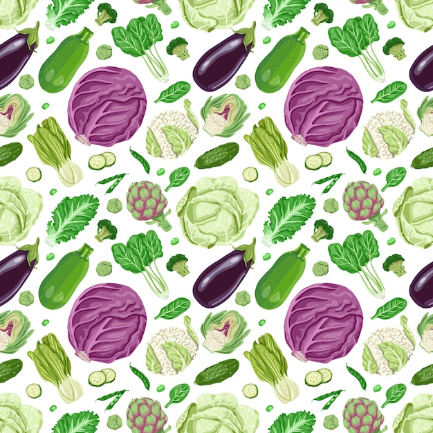 Vector vector seamless pattern with vegetables