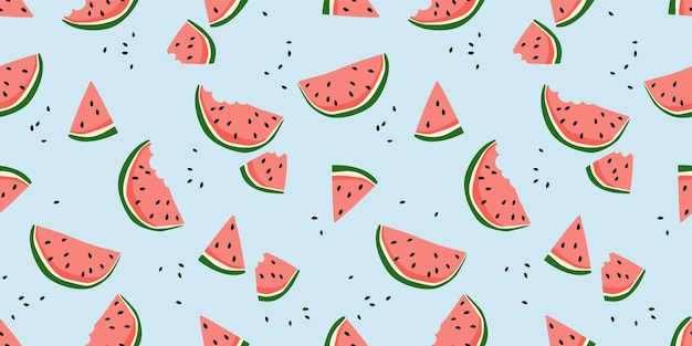 Vector seamless pattern with watermelons