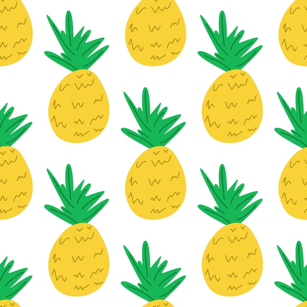 Vector seamless pineapple pattern an element for menus banners and postcards