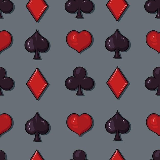 Vector Seamless Playing Cards Suits Pattern