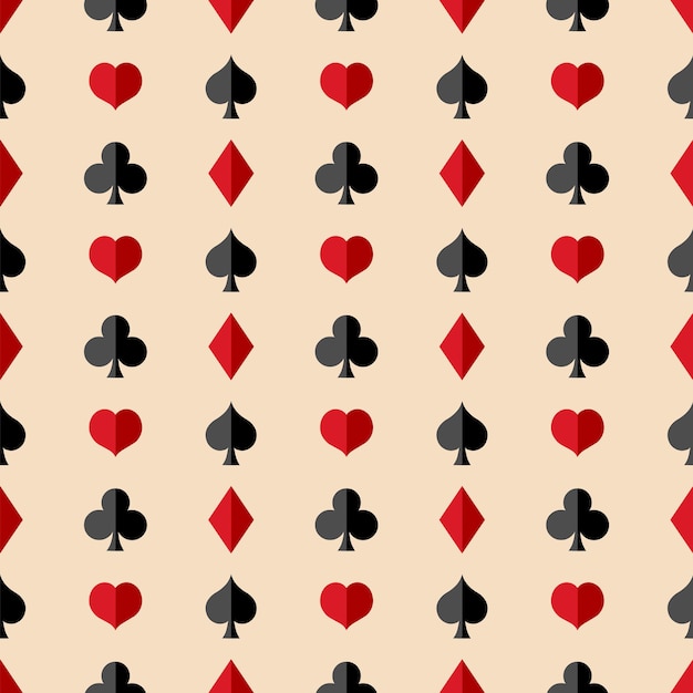 Vector Seamless Playing Cards Suits Pattern