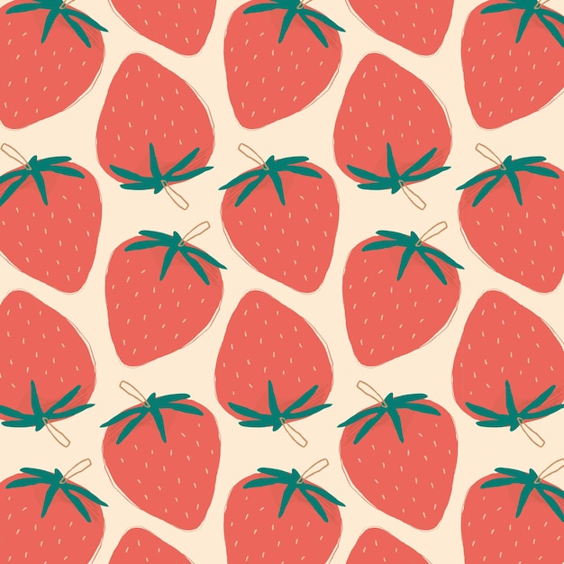 Vector vector seamless strawberry pattern pastel background