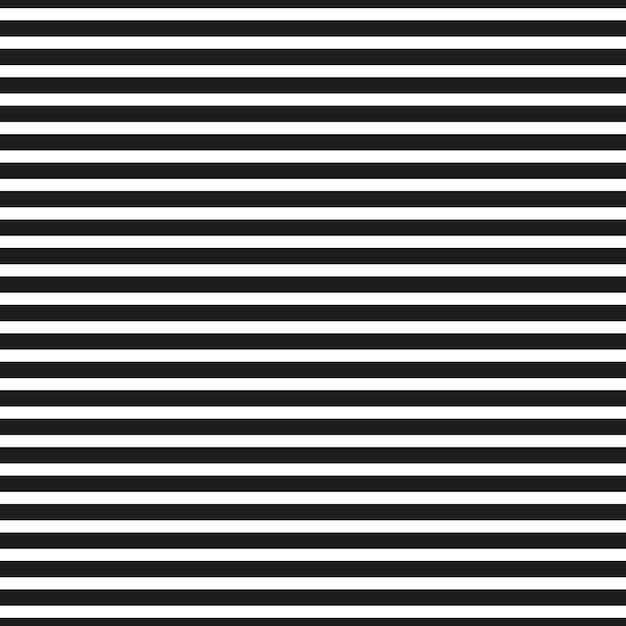 Vector seamless striped pattern horizontal lines endless texture simple black and white background