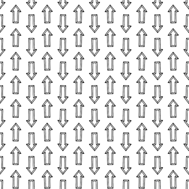 Vector seamless stylish arrow pattern Hand drawn design repeatable minimalistic background