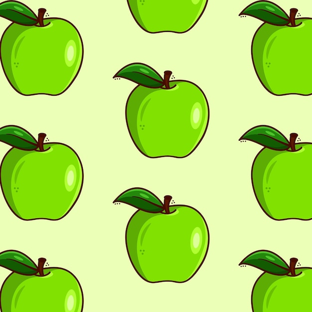 Vector vector seamless texture with a pattern of green apples