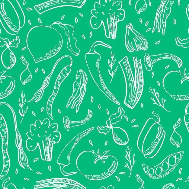 Vector seamless vegetable pattern background