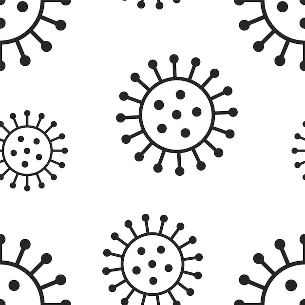 Vector seamless virus pattern  Endless bacteria background Coronavirus covid19 ncov simple print