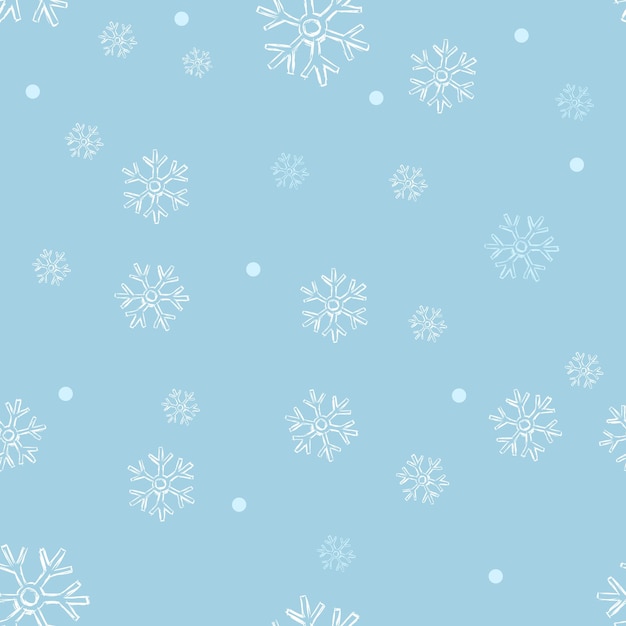 Vector seamless winter pattern backround of snowflakes