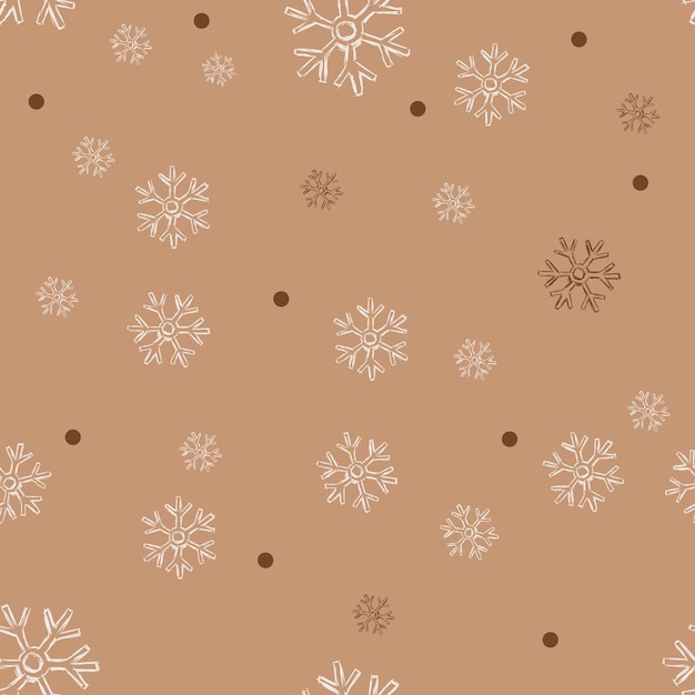 Vector Seamless Winter Pattern Backround of Snowflakes